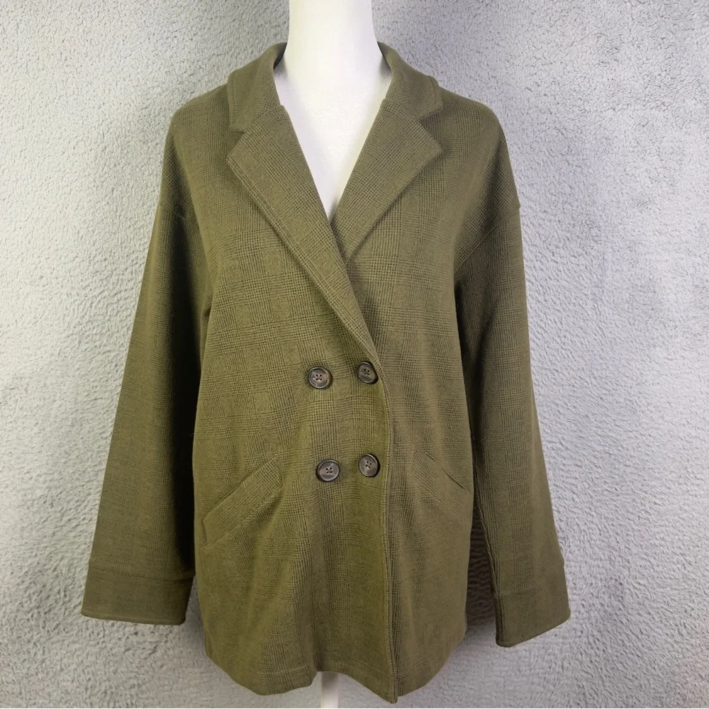 NWT Madewell Brusshed Redford Blazer Womens XS Green Plaid Relaxed Jacket - Picture 1 of 9